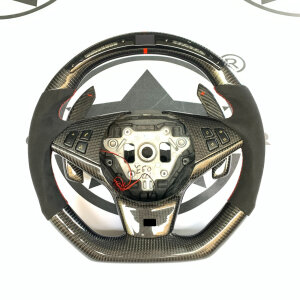 Cstar Carbon Sportlenkrad Display Alcantara passend für BMW E60 E61 E62 E63 M5 M6 LCI mit Schaltwippen