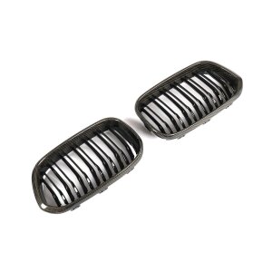 Cstar Carbon ABS Nieren Grill Hochglanz Schwarz Doppelsteg passend für BMW F20 F21 LCI Facelift