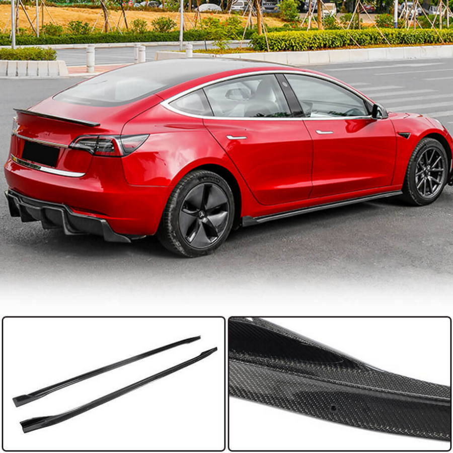 Cstar Carbon Gfk Seitenschweller V für Tesla Model 3
