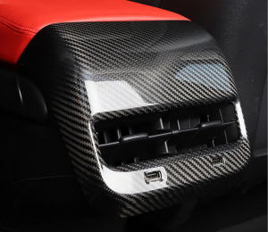 Cstar Carbon Abdeckung Rücksitzbank 2xUSB  für Tesla Model 3