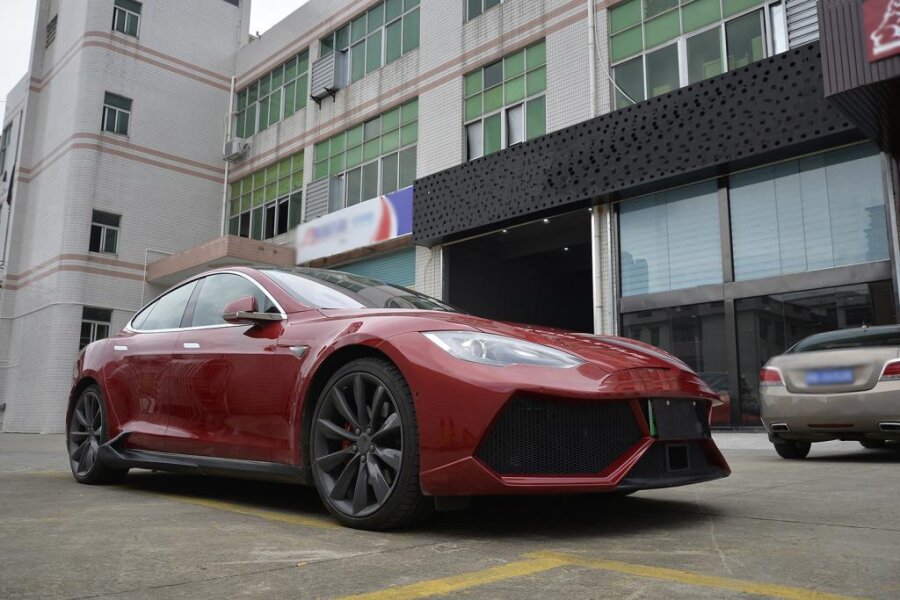 Cstar Carbon Gfk Seitenschweller J für Tesla Model S 12-16