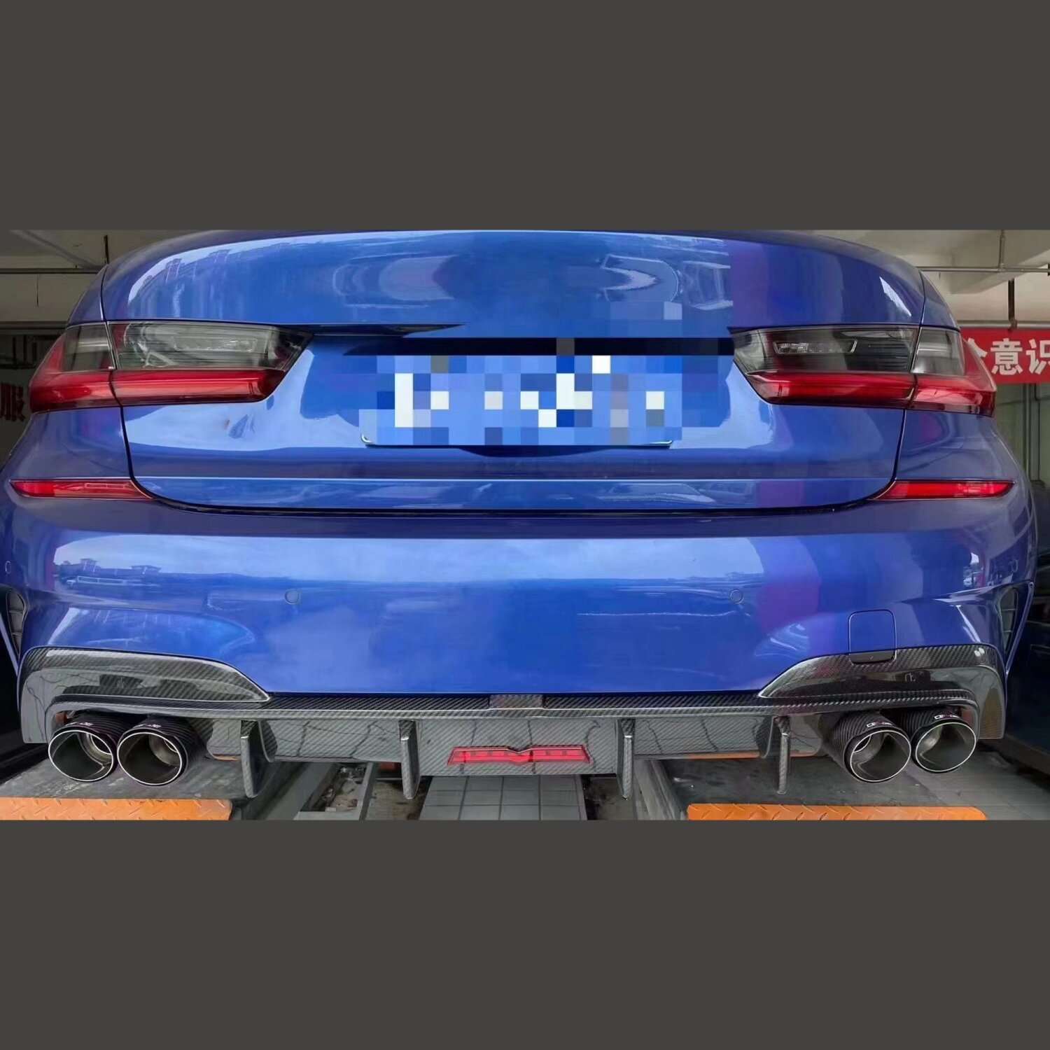 Cstar Carbon Gfk Heckdiffusor LED passend für BMW G20 M Paket 2019-2022 KEIN LCI
