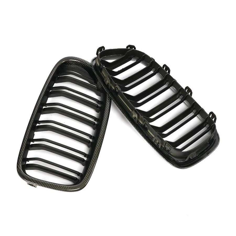 Cstar Carbon ABS Grill Nieren Matt Schwarz Doppelsteg passend für BMW F10 F11 + M5